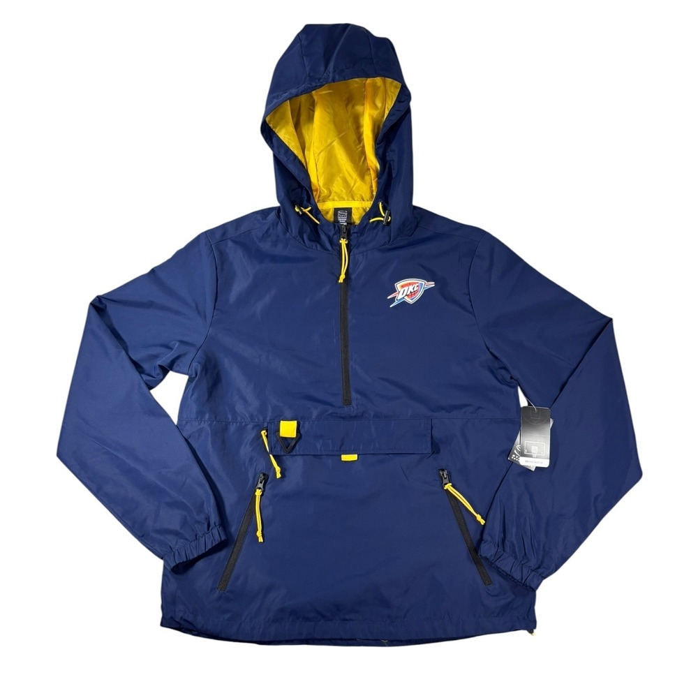 Oklahoma City Thunder Jacket Unisex M Blue Stadium Essentials NBA Quarter Zip